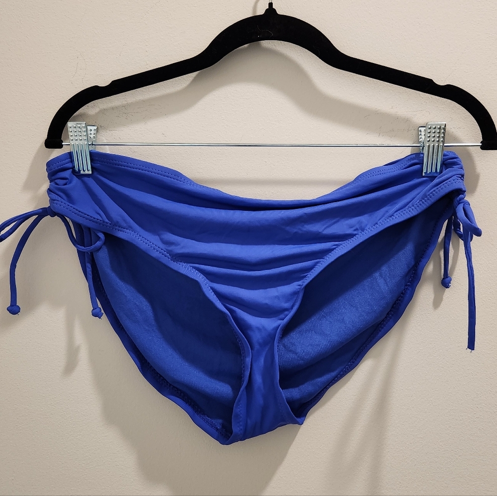 Blue Bikini Bottoms With Cinched Sides